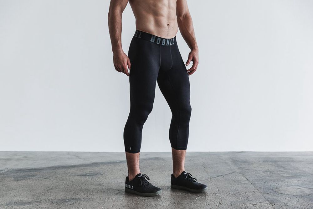 Leggings NOBULL Homme Noir - NOBULL 3/4 Compression,France (8642-HUBTY)